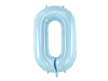 Фольгированная цифра 0 Голубая PartyDeco