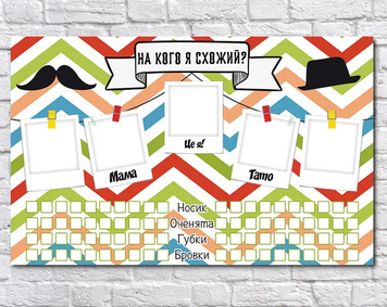 Плакат на кого я схожий/жа? Littel Man Кольоровий 75х120 см
