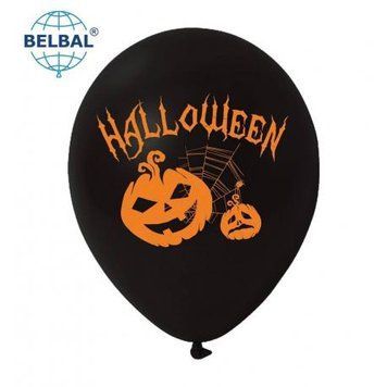 Шары ТМ Sharoff 12" (Halloween - черный фон тыква) (25 шт)