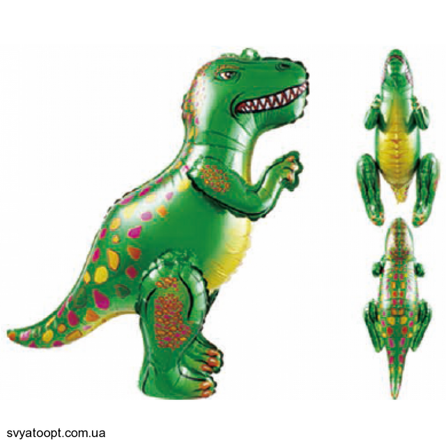 Фольгована фігура Динозавр складовий зелений (Китай) (в індив. упаковці)