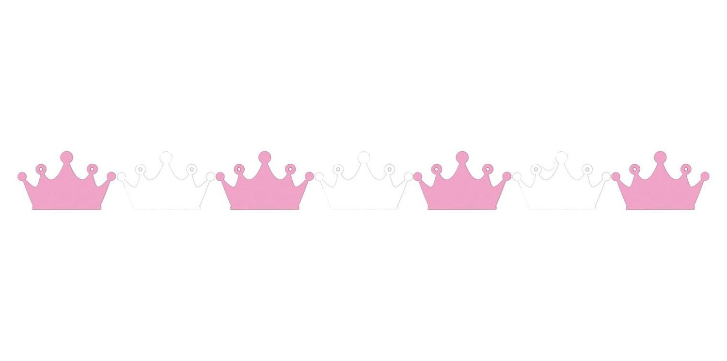 Бумажная гирлянда "Короны розово-белые"