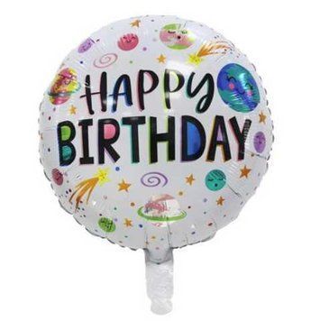 Фольга 18" (45см) "Космический Happy birthday" (Китай)