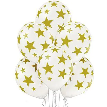 Шары Belbal 12" B105 (Звезды на белом) (25 шт)