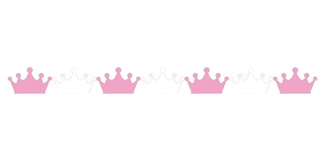 Бумажная гирлянда "Короны розово-белые"