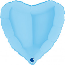 Фольга Серце 18" Макарун голубой в Инд. упаковке (Grabo)