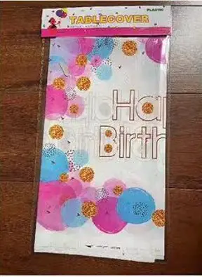 Дитяча скатертина на стіл "Happy birthday кульки" (180*110)
