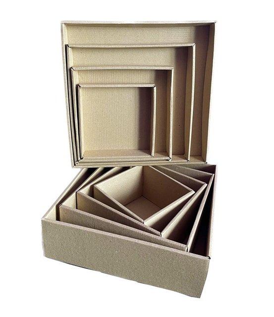 Набір подарункових коробок "Крафтові" (4 шт.) двосторонній картон (h-9)