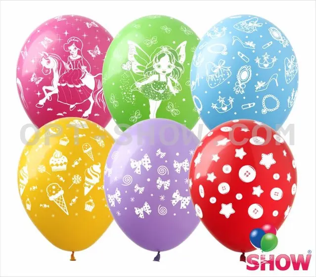 Кульки ТМ Show (5 ст.) 12" (Мікс для дівчаток) (100 шт.)