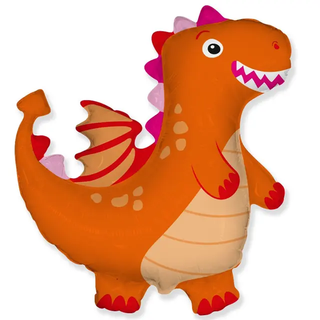 Фольгированная фигура большая Дракон оранжевый Flexmetal (в Инд. уп.)