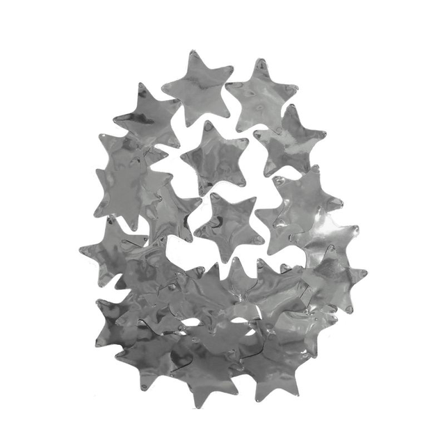 Конфетти Звезда 50 грамм маленькая серебро металик 20 мм