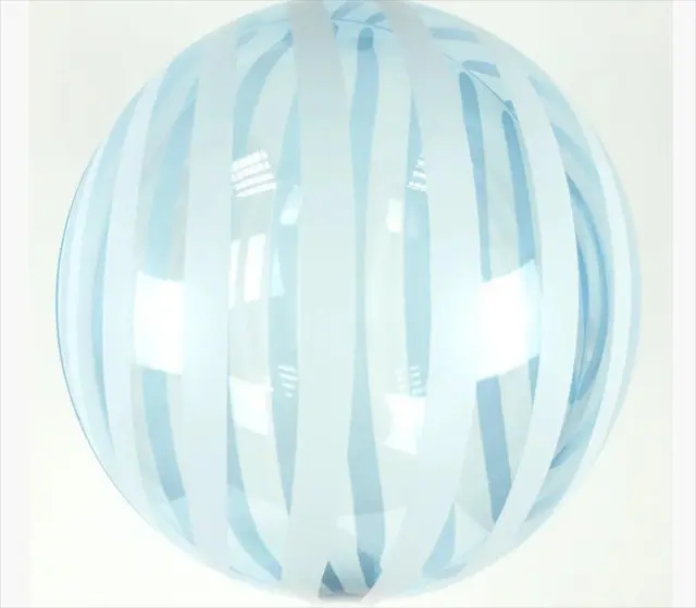 Фольга 3D сфера Bubble кристал Блакитний Біла смужка (18") Китай