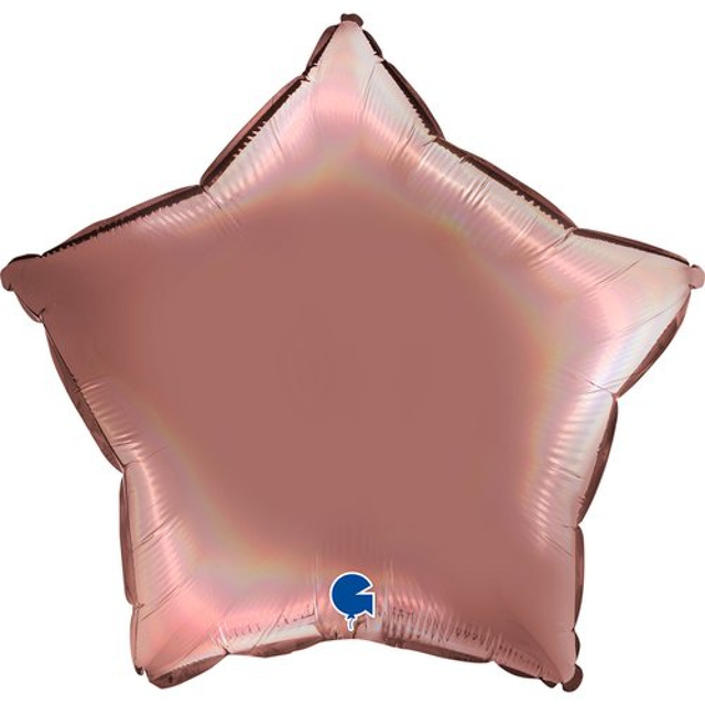 Фольга Звезда 18" Голографический розовый Платиновый (Grabo)