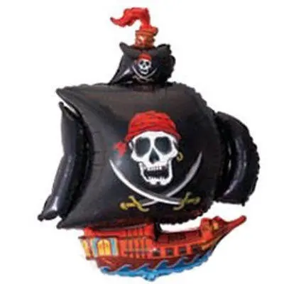 Фольгированная фигура большой черный Корабель Пирата Flexmetal (в Инд. уп.)