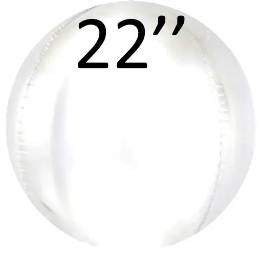 Фольга 3D сфера белый глянцевый (22") Китай
