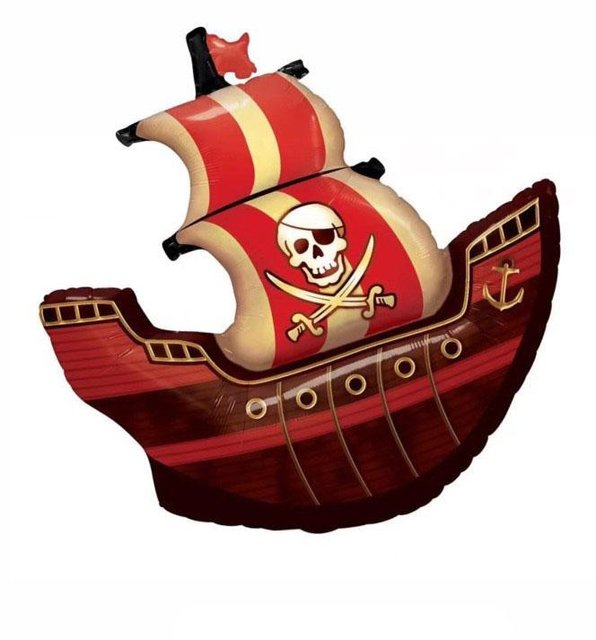 Фольгована фігура "Корабель пірата в інд. уп." Китай