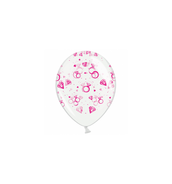 Шары ТМ Sharoff 12" (Розовое обручальное кольцо на прозрачном) (25 шт)
