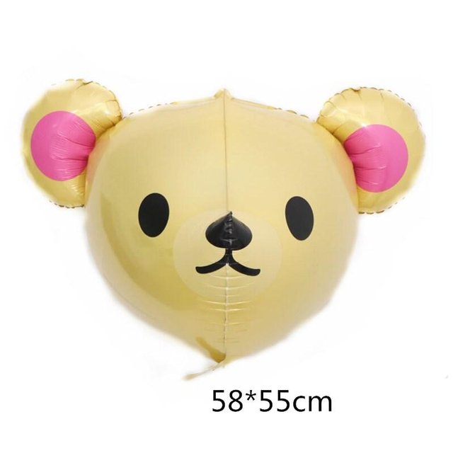 Фольгированная фигура 4D Голова мишки (Коричневая) (Китай) (в инд. упаковке)