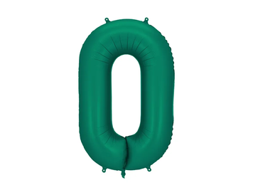 Фольгированная цифра 0 бутылочная зеленая PartyDeco