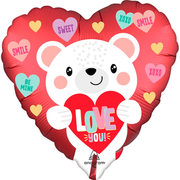 Фольга НВ Белый мишка с сердцем ILY (в инд. уп.) Anagram