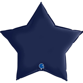 Фольга Зірка 36" Сатин темно-синя (Satin blue havy) (в інд. уп.) Grabo