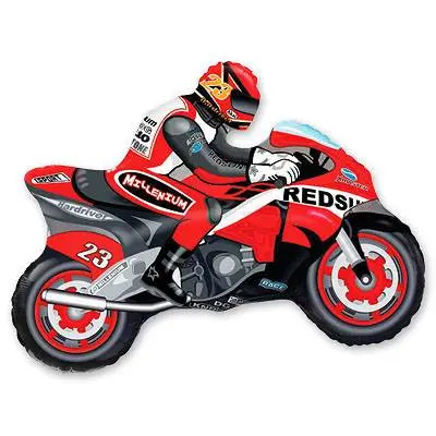 Фольгированная фигура большая Мотоцикл красный Flexmetal (в Инд. уп.)