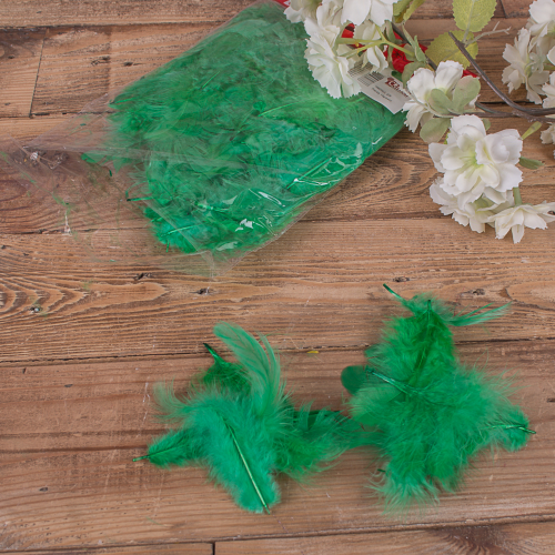 Декоративные перья зеленые