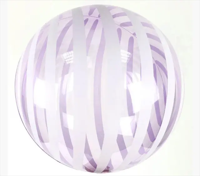 Фольга 3D сфера Bubble кристал Фіолетовий Біла смужка (18") Китай