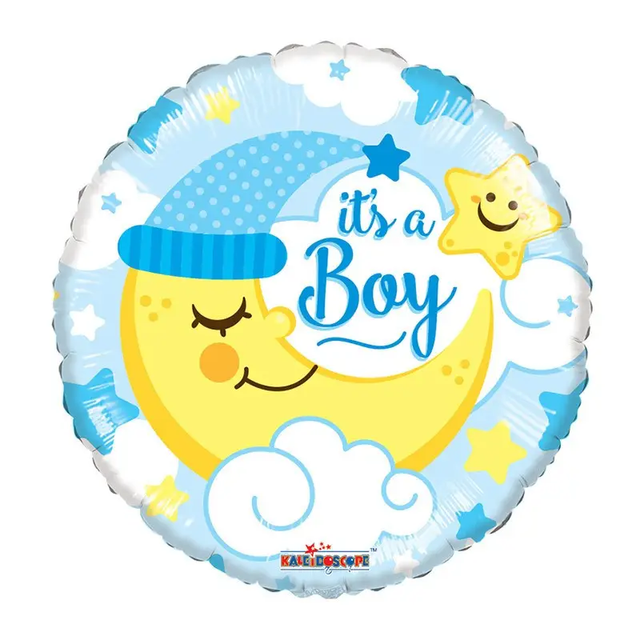 Фольга 18" (45см) "Місяць хлопчик it's a boy" (Китай)