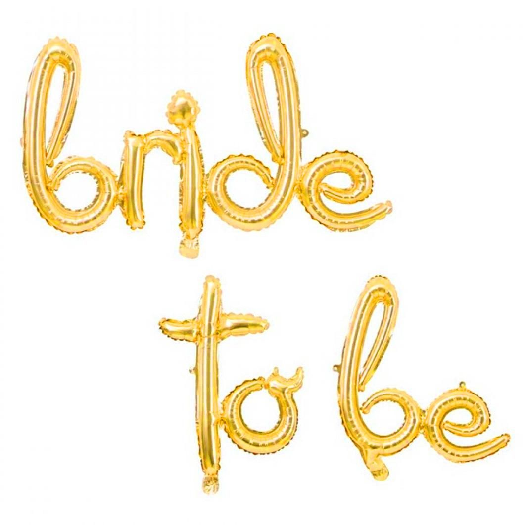 (Прописная) Фольгированная надпись "Bride to be" (Золото)