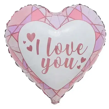 Фольга серце 18" (45см) I love you геометрія Китай