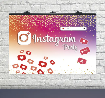 Плакат на день народження Instagram party англ. (75х120 см)