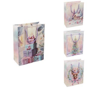 Подарочный пакет СРЕДНИЙ "Нежный новогодний микс" 26х32х10 см