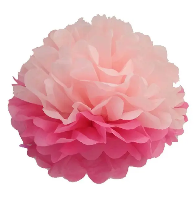 Помпон двухцветный розово-светло-розовый 35 см