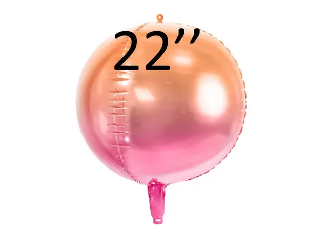 Фольга 3D сфера Градиент медно-рожевий Китай (22")