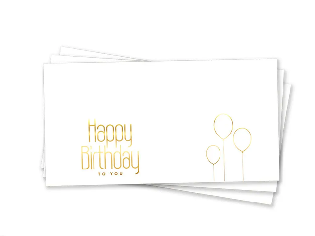 Конверт для грошей "Кульки Happy Birthday Золоте Тиснення"