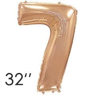 Фольга 32" Розовое золото цифра 7 (Flexmetal)
