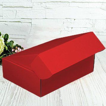 Подарочная коробка самосборная средняя "Красная" (25х16,5х9)
