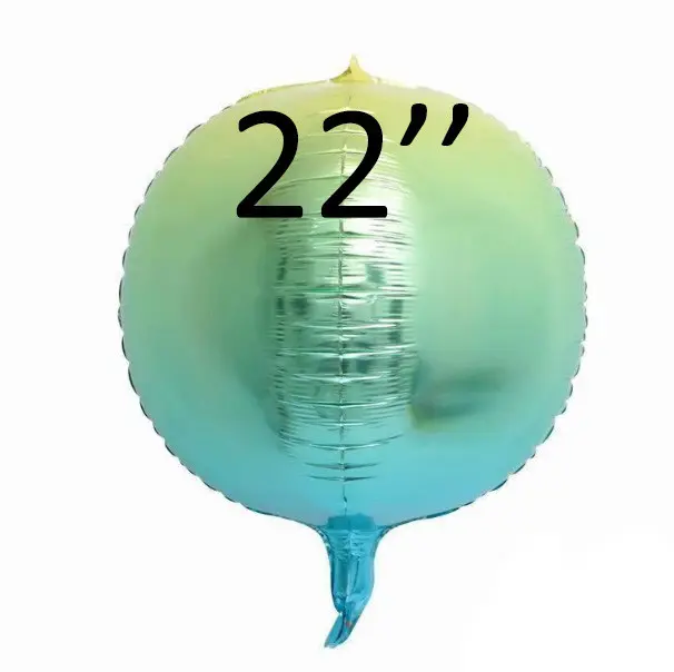 Фольга 3D сфера Градиент Блакитний-зелений Китай (22")