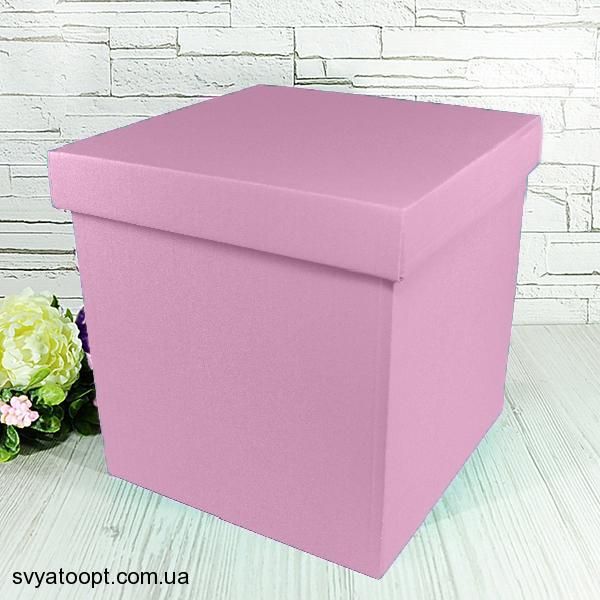 Подарункова коробка двосторонній картон "рожева" (30х30х30)