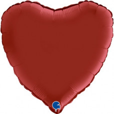 Фольга Сердце 18" Рубин красный (Grabo)