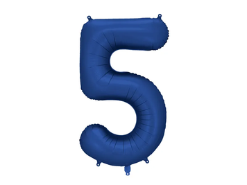 Фольгована цифра 5 темно-синя PartyDeco