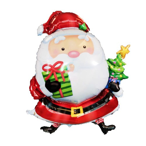 Фольгированная фигура Санта зс ёлкой (Китай) (в инд. упаковке)