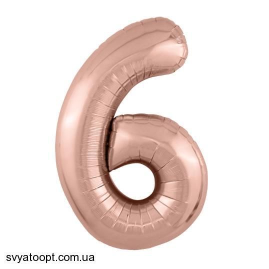Фольга Slim розовое золото цифра 6 (Агура 40")