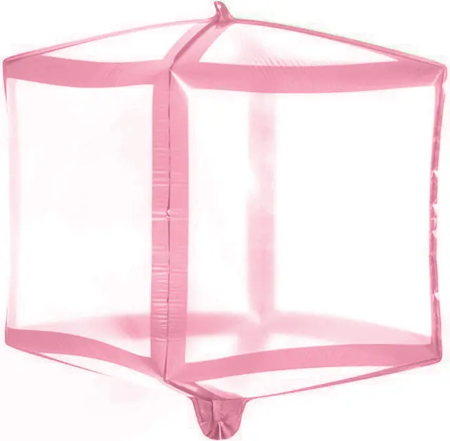 Фольга 3D Куб Прозрачные розовые линии (24") Китай