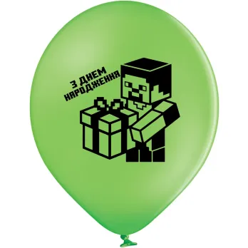 Шары Belbal 12" B105 (З днем народження Пиксели) (25 шт) укр