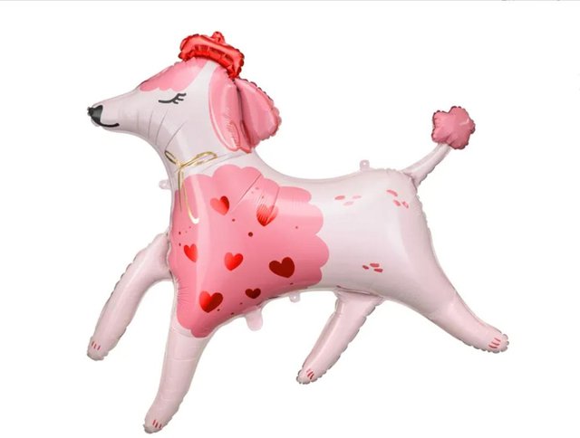 Фольгированная фигура Пудель розовый deco