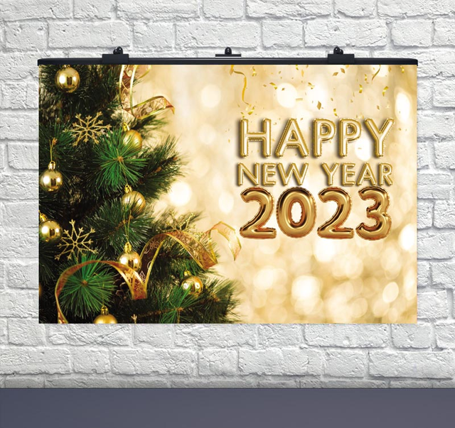 Плакат для праздника New Year 2023 новогодняя елка 75х120 см