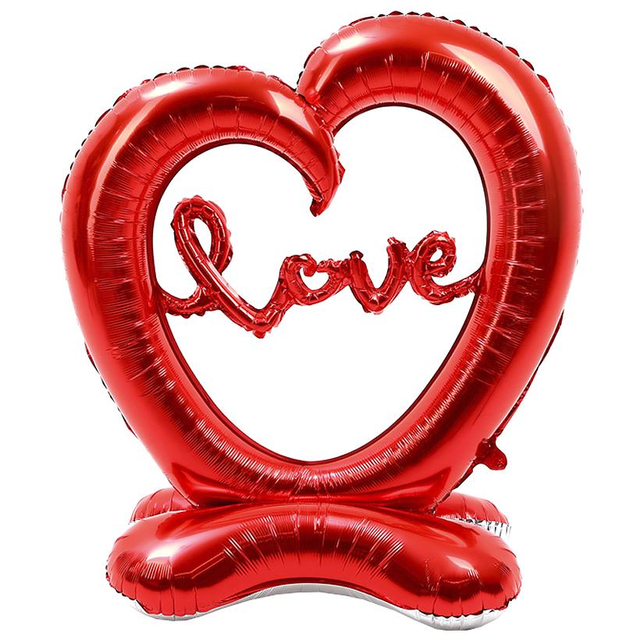 Стоячая фольгированная фигура "Красное сердце LOVE" Китай