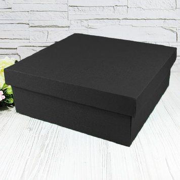 Подарочная коробка двусторонний картон "Черная" (20х20х9)