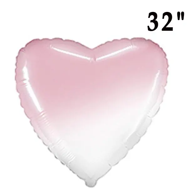 Flexmetal 32" сердце Омбре Бело-розовое